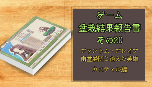 ゲーム盆栽結果報告書その20 ファントム・ブレイブ 幽霊船団と消えた英雄 カスティル編