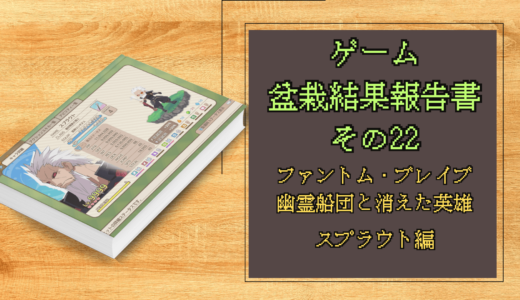 ゲーム盆栽結果報告書その22 ファントム・ブレイブ 幽霊船団と消えた英雄 スプラウト編