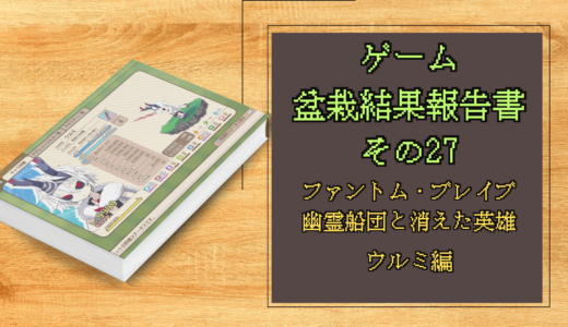 ゲーム盆栽結果報告書その27 ファントム・ブレイブ 幽霊船団と消えた英雄 ウルミ編