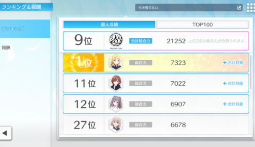 【シャニソン】めぐる1位!総合9位!成し遂げた2/20からのシャイニーコンペティション結果